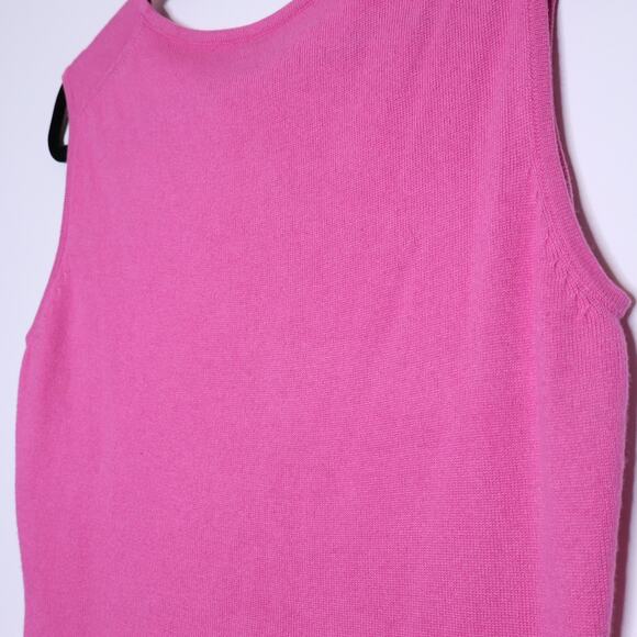FJALL Cashmere Tank Sweater Pink Round Neck Lightweight Casual Women's XL - Picture 6 of 10